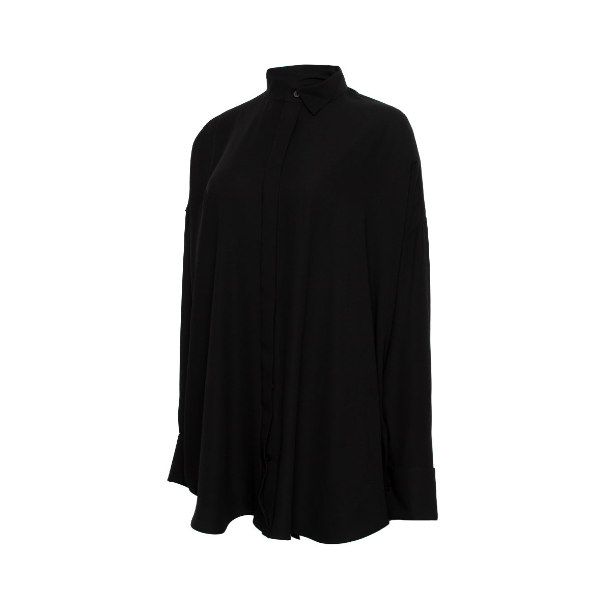Tuxedo Scarf Shirt in Black
