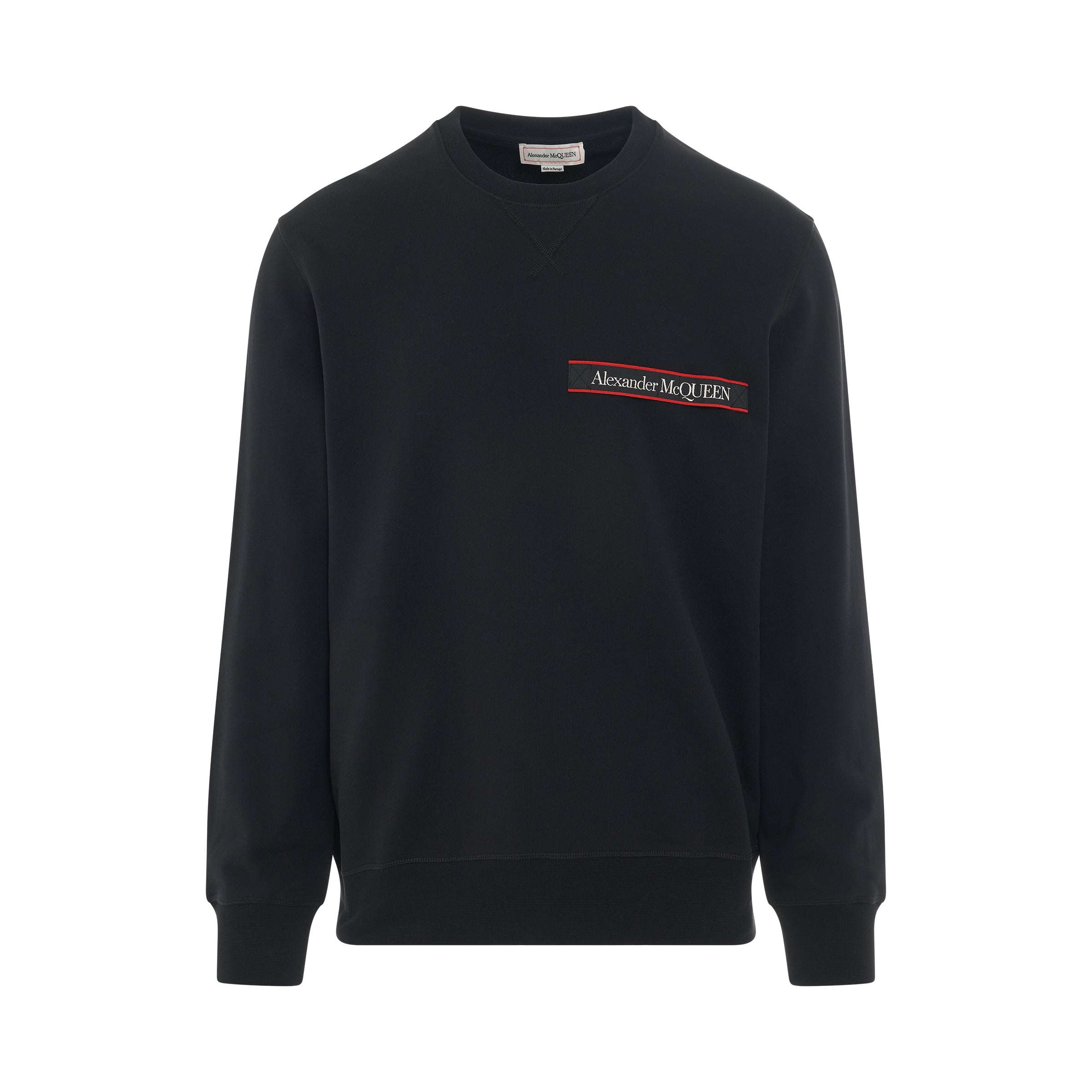 Logo Tape Detail Sweatshirt in Black/Mix