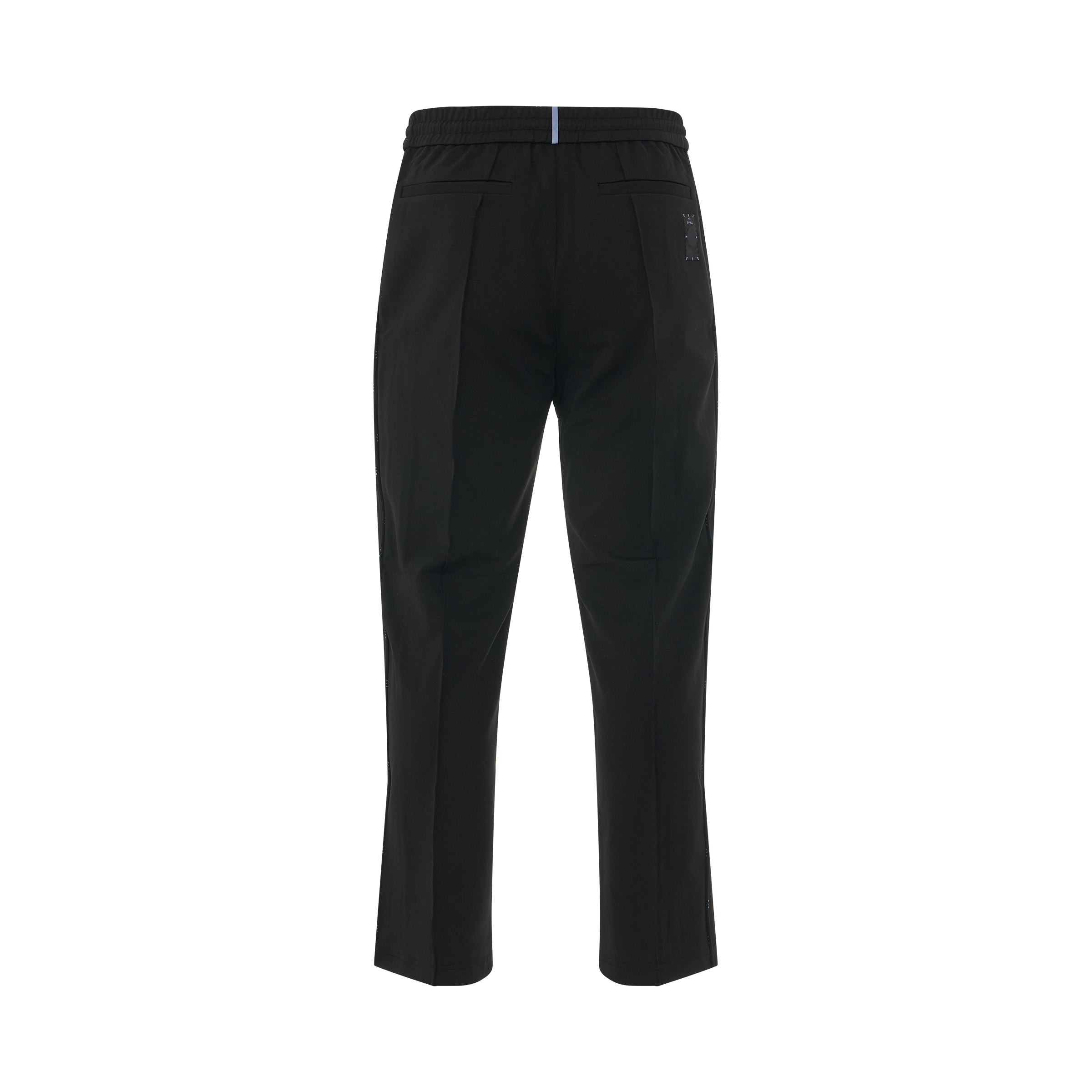 Elastic Waist Track Pants in Black