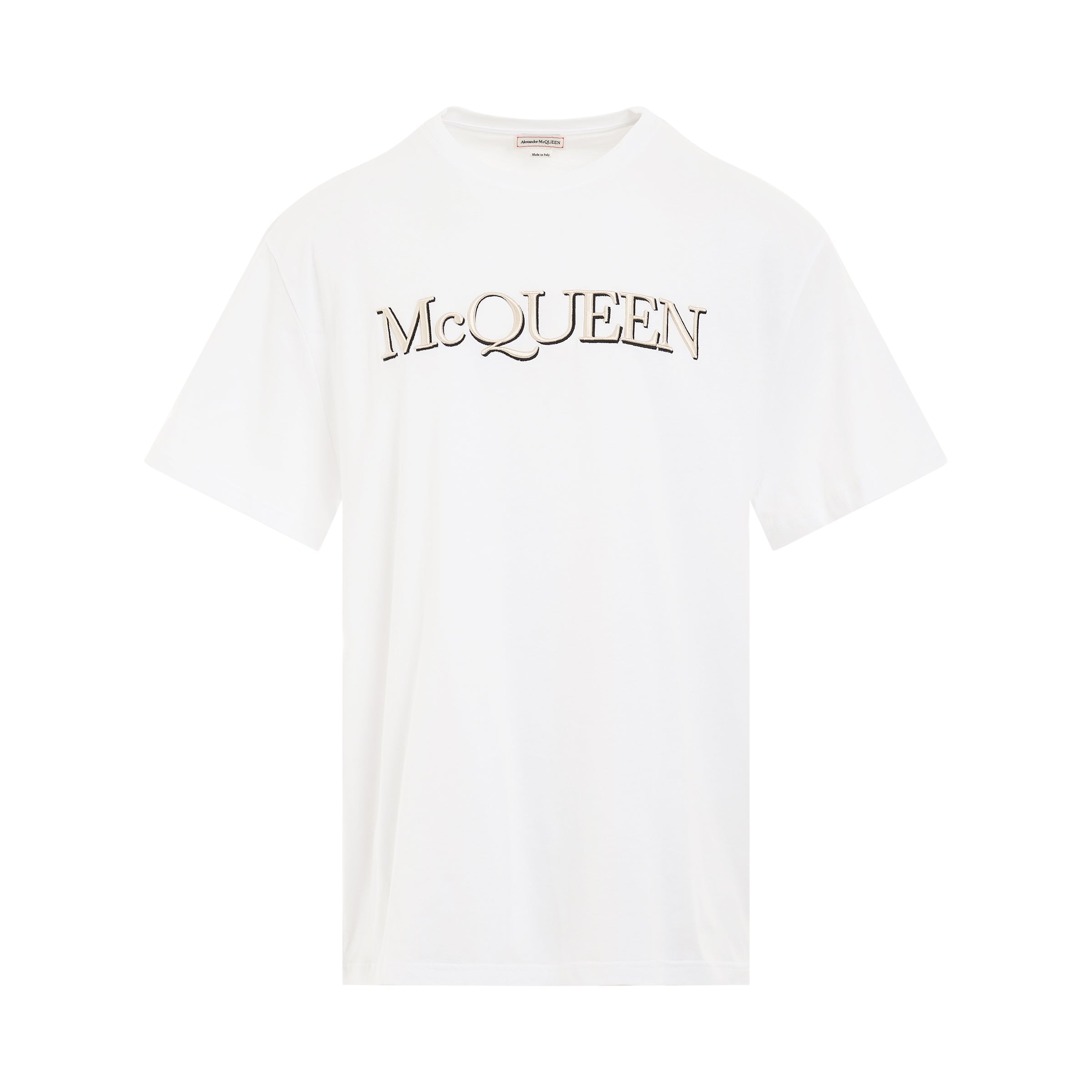 Logo Embroidered T-Shirt in White/Mix