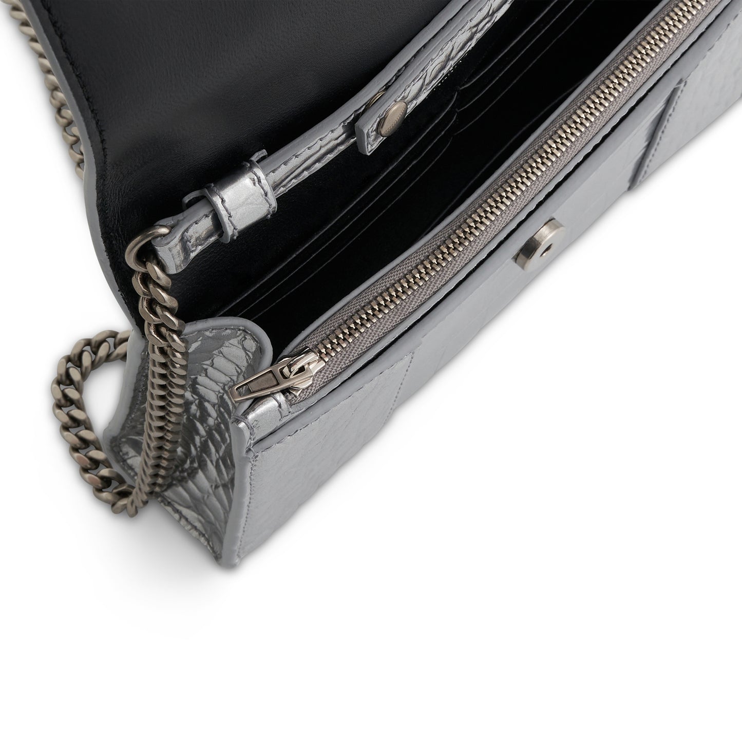 Hourglass Wallet On Chain in Silver