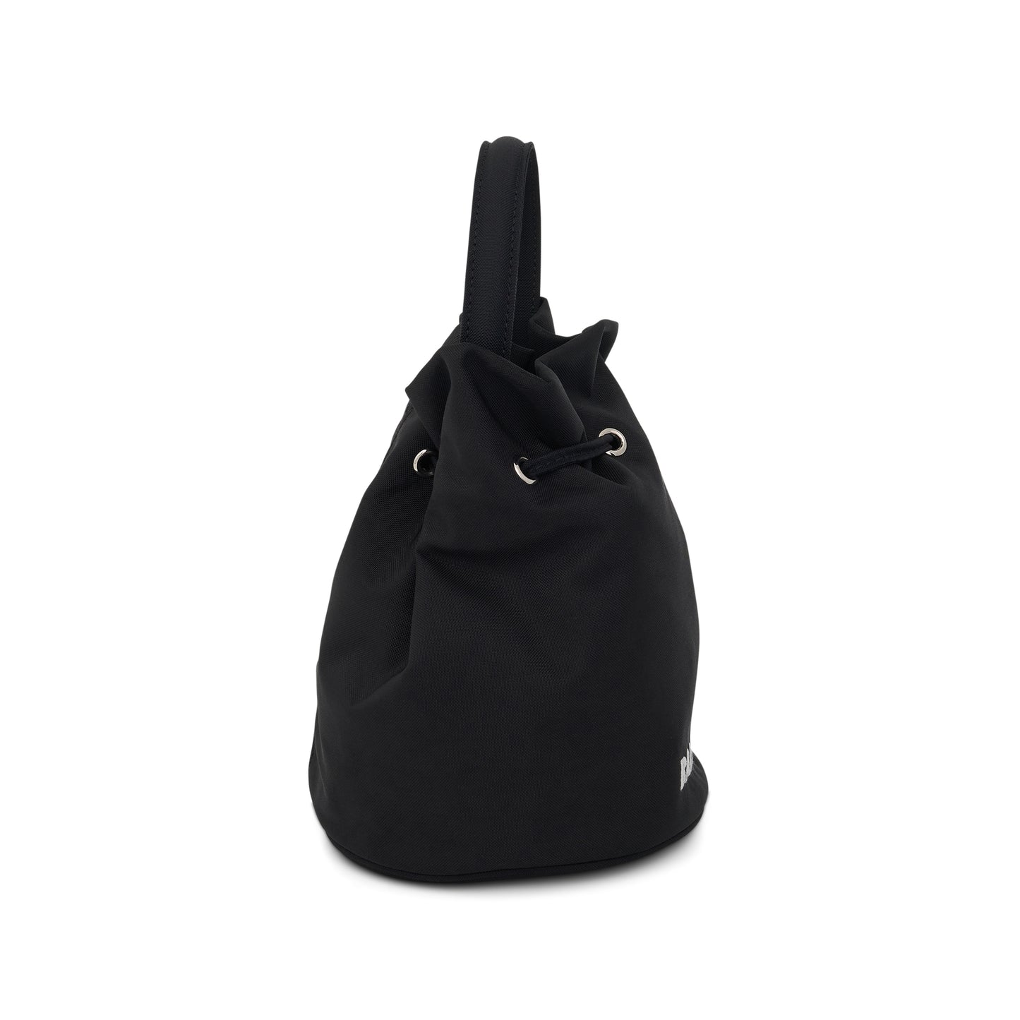 Wheel XS Drawstring Bucket Bag in Black