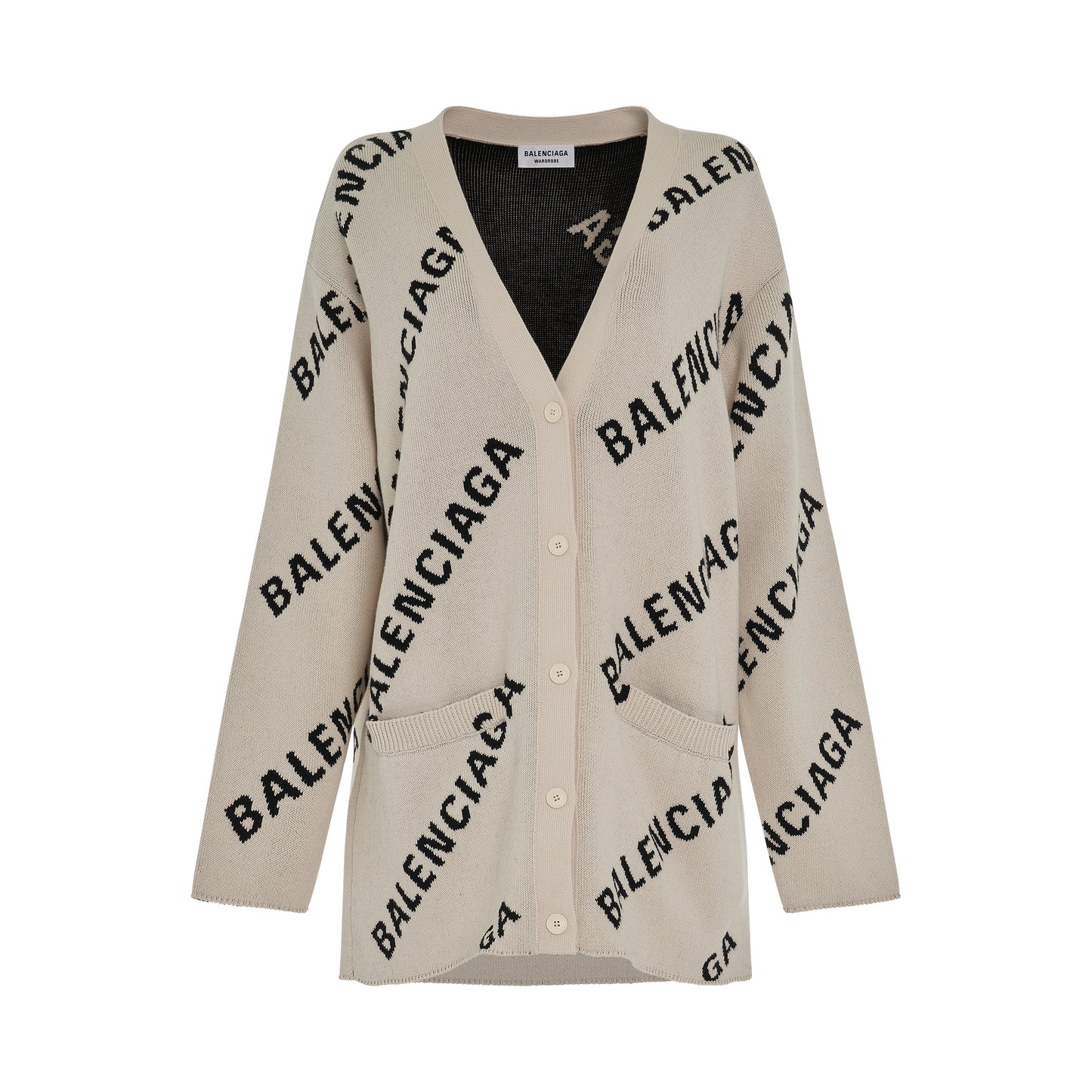 Allover Logo Knit Cardigan in Chalky