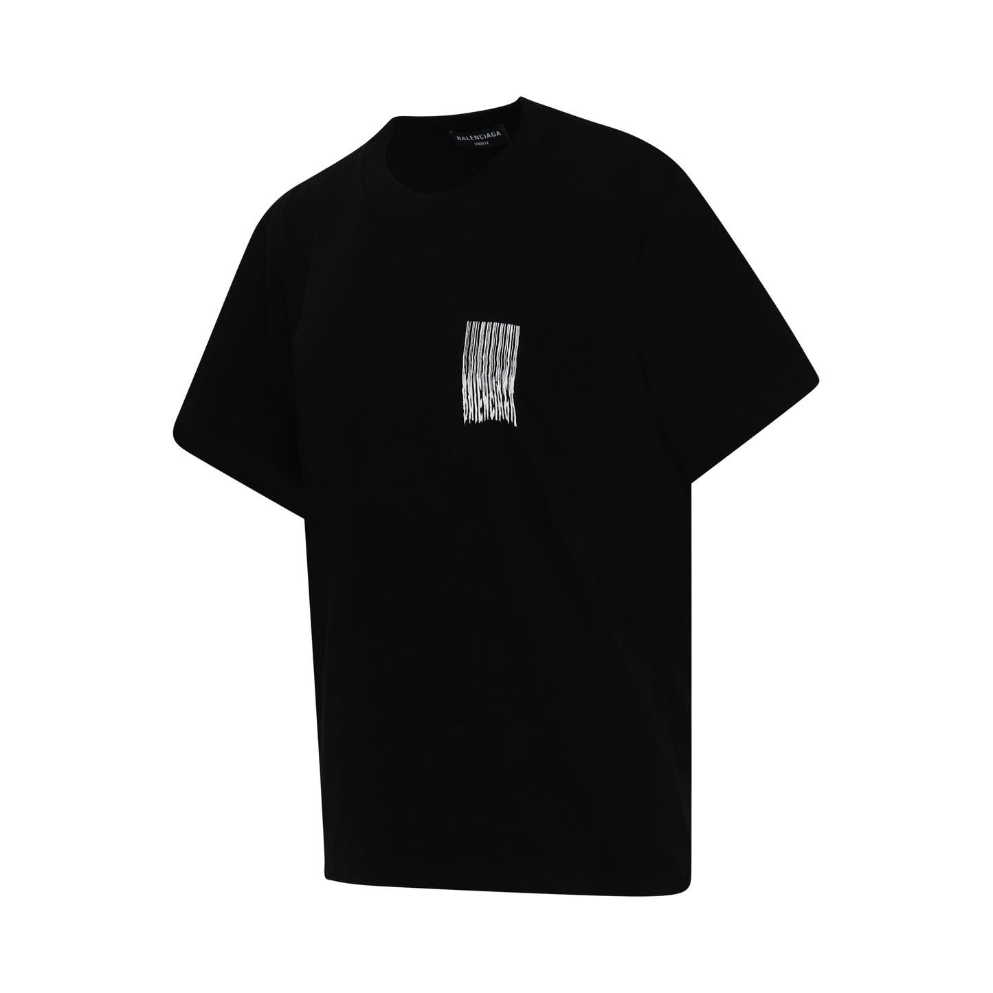 Barcode Logo Small Fit T-Shirt in Black
