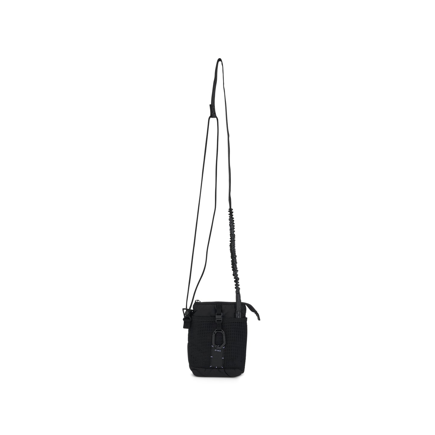 Ripstop Crossbody Bag with Logo Patch in Black