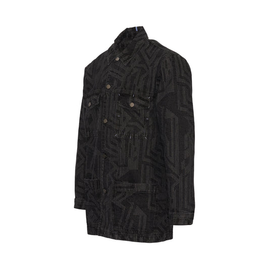 Workwear Denim Jacket in Washed Black