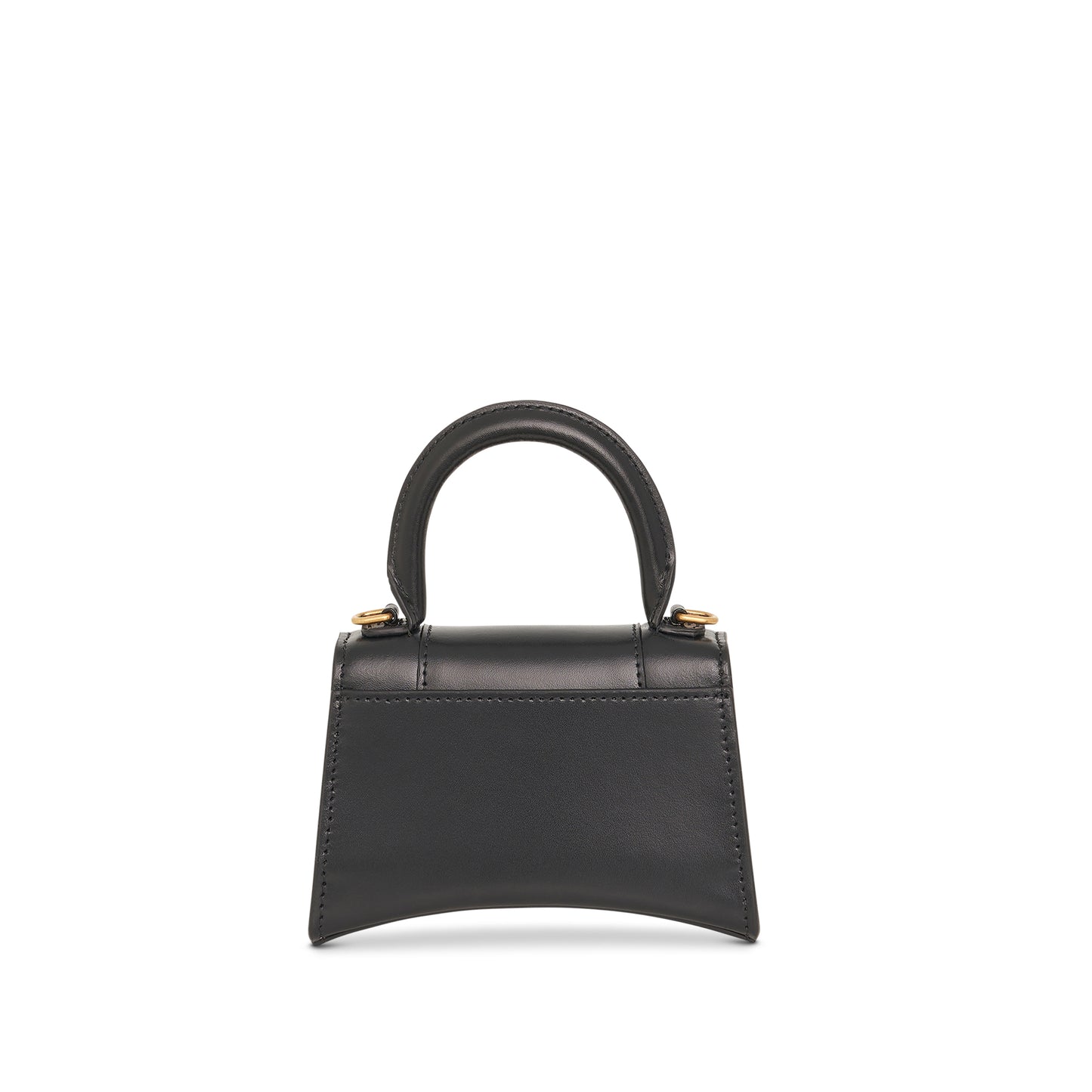 Hourglass Mini Shiny Box Chain Bag in Black
