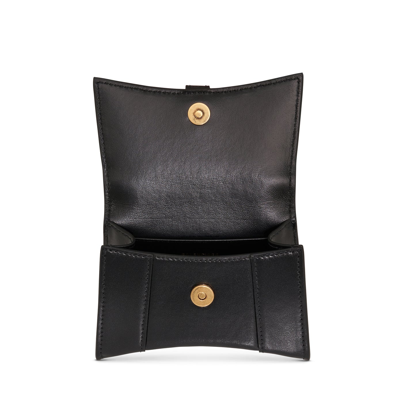 Hourglass Mini Shiny Box Chain Bag in Black