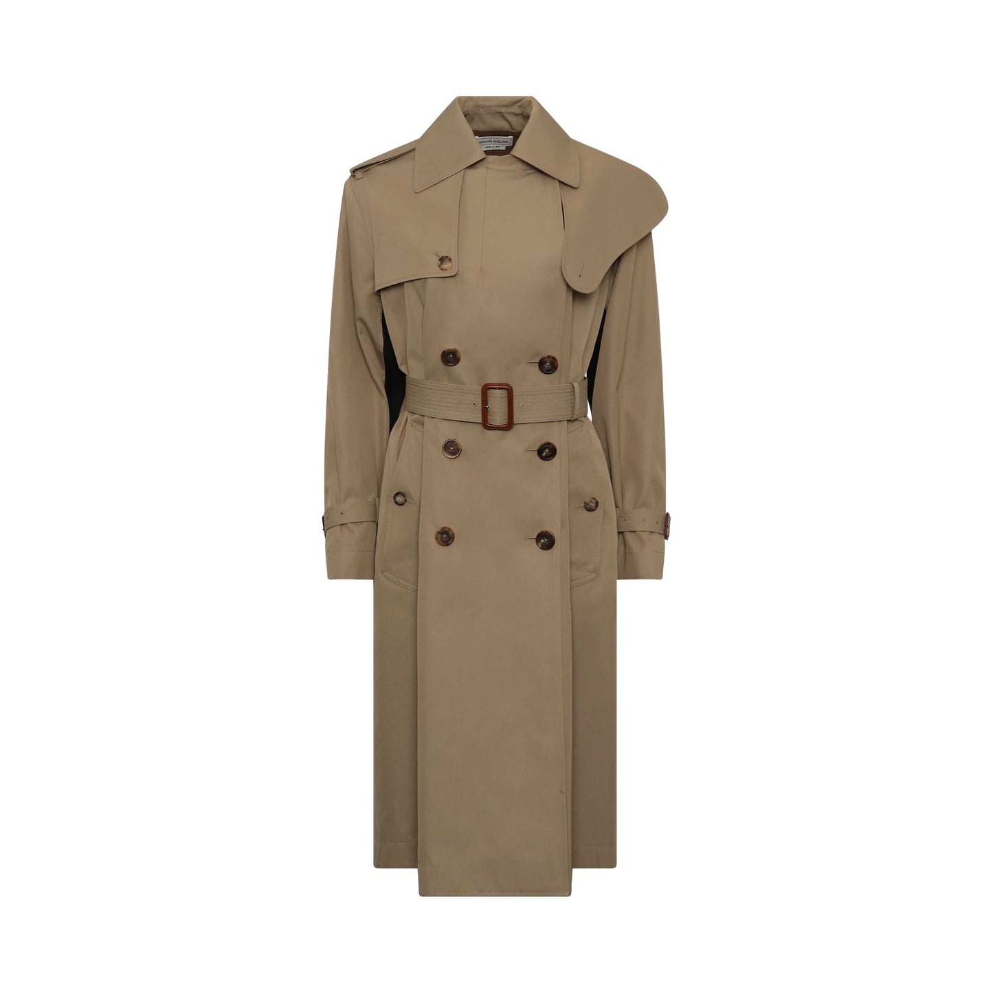 Graffiti Trench Coat in Beige