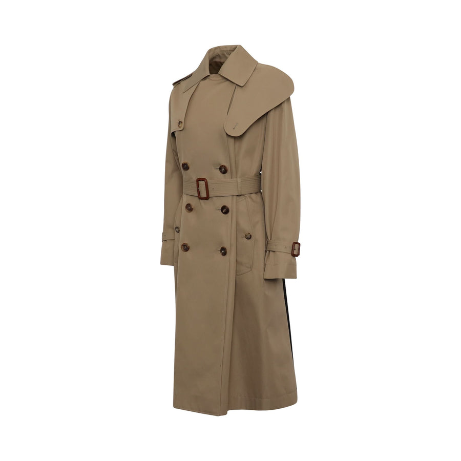 Graffiti Trench Coat in Beige