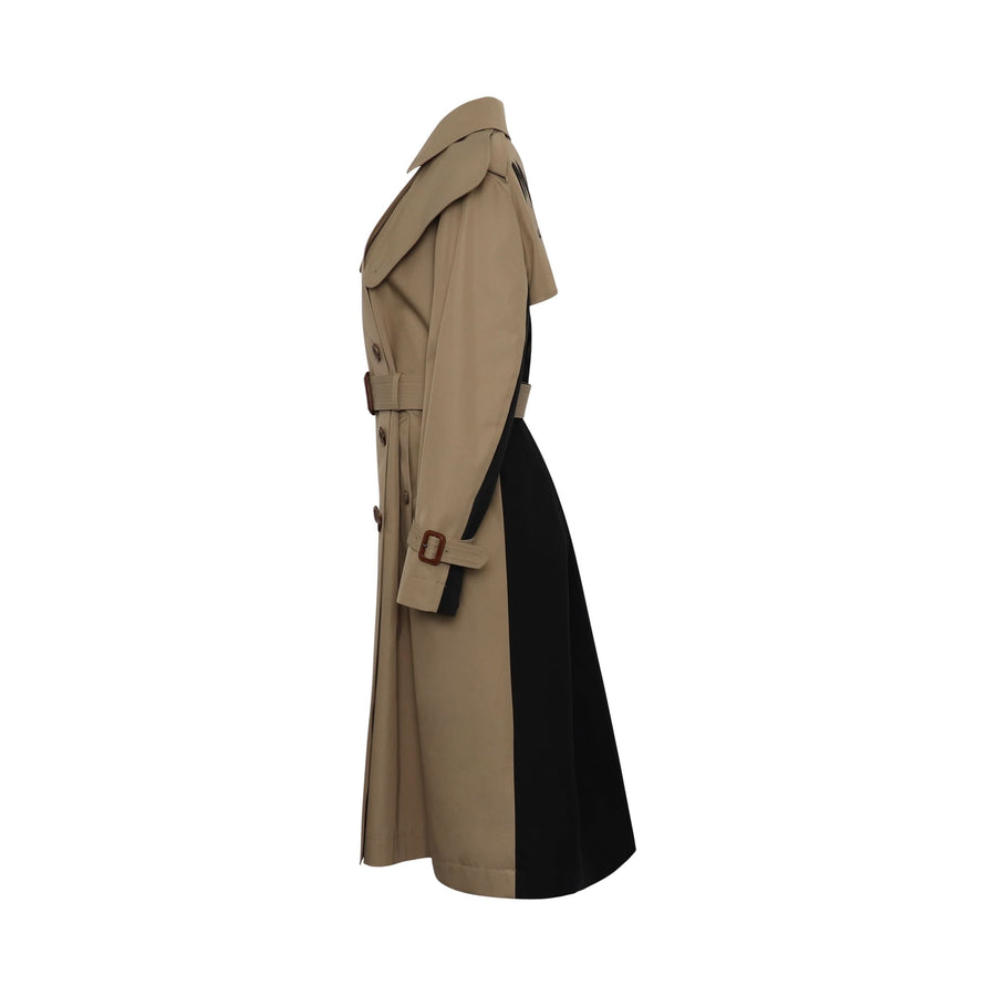 Graffiti Trench Coat in Beige