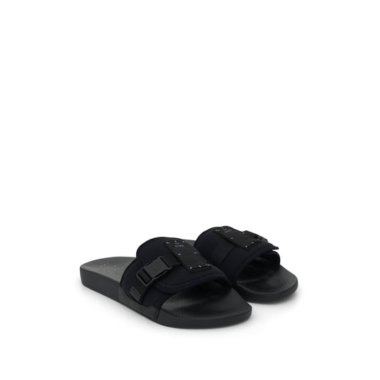 Logo Slide with Buckle in Black