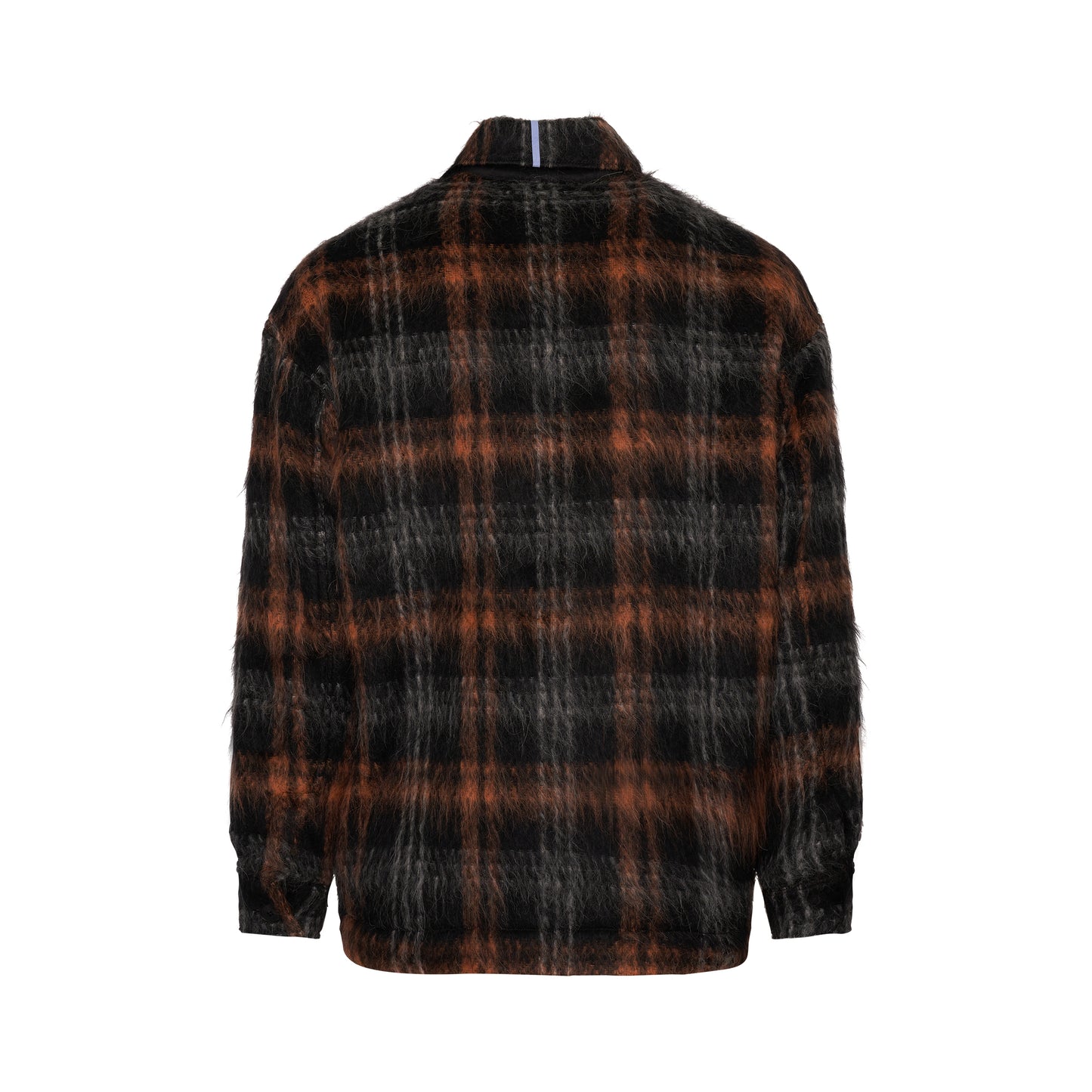 Check Wool Overshirt Jacket in Red