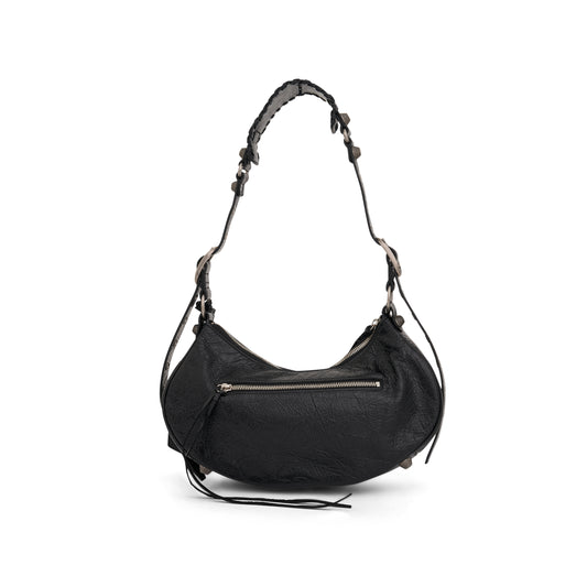 Le Cagole Small Shoulder Bag in Black/Silver