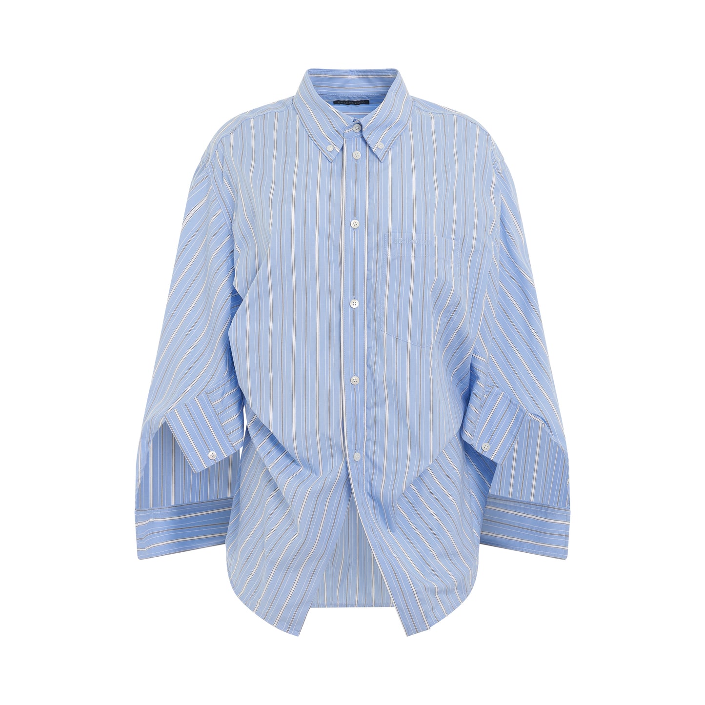 BB Corp Swing Twisted Shirt in Sky Blue/White