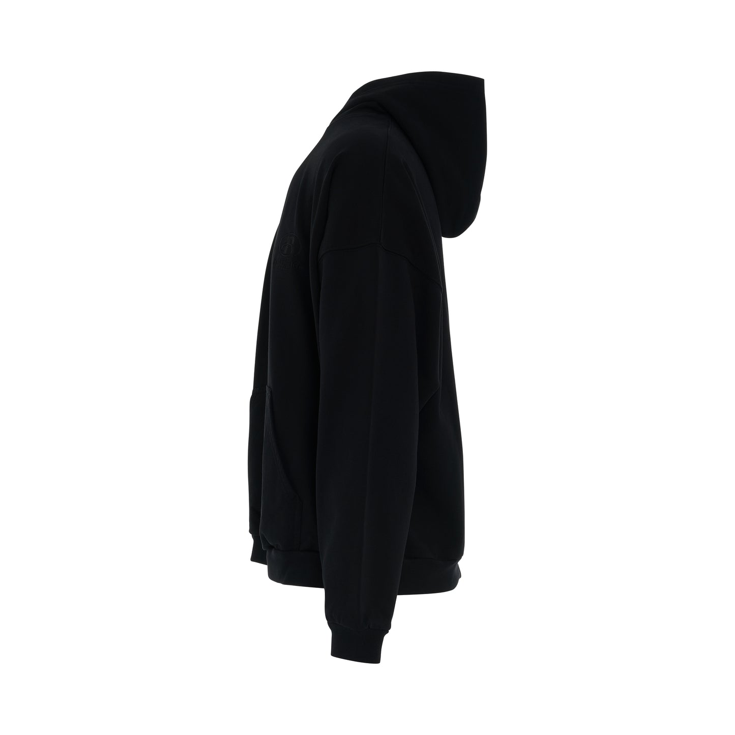 Embroidered Spa Wide Fit Hoodie in Black