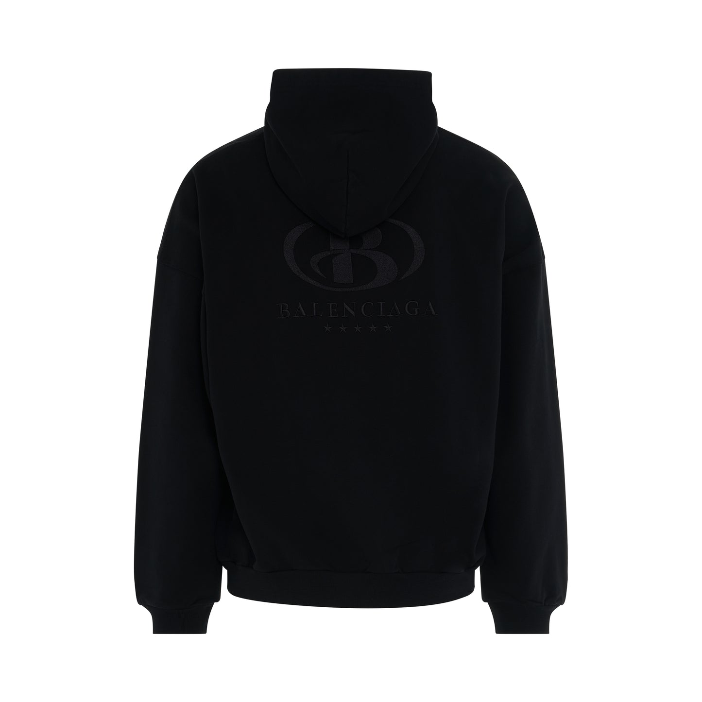 Embroidered Spa Wide Fit Hoodie in Black