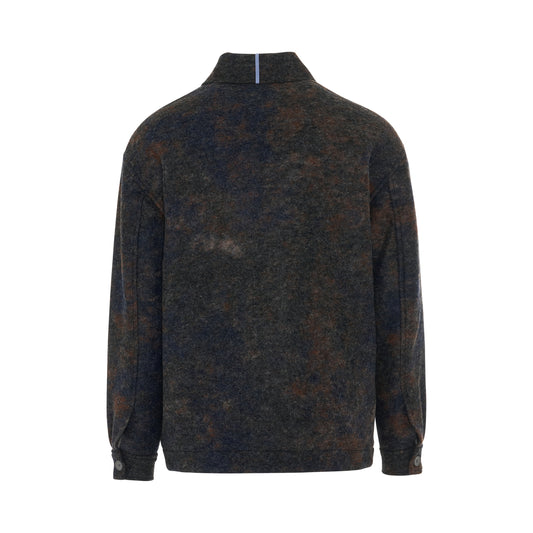 Mottled Wool Shirt Jacket in Dark Mottled