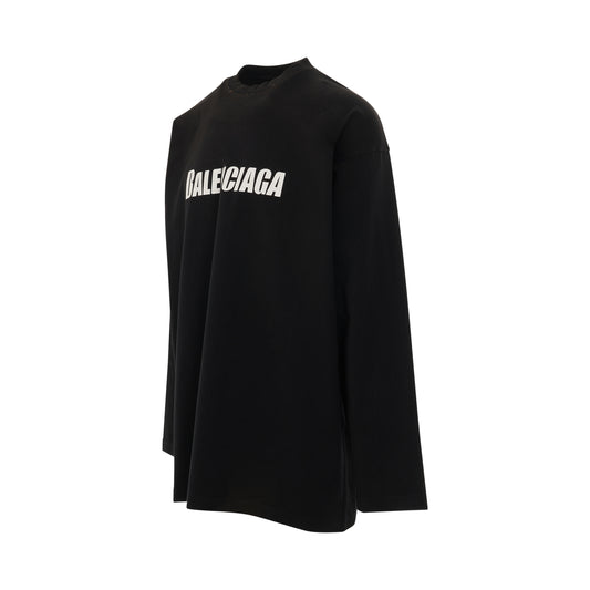 Long Sleeves Oversized T-Shirt in Black/White