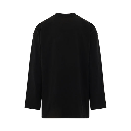 Long Sleeves Oversized T-Shirt in Black/White