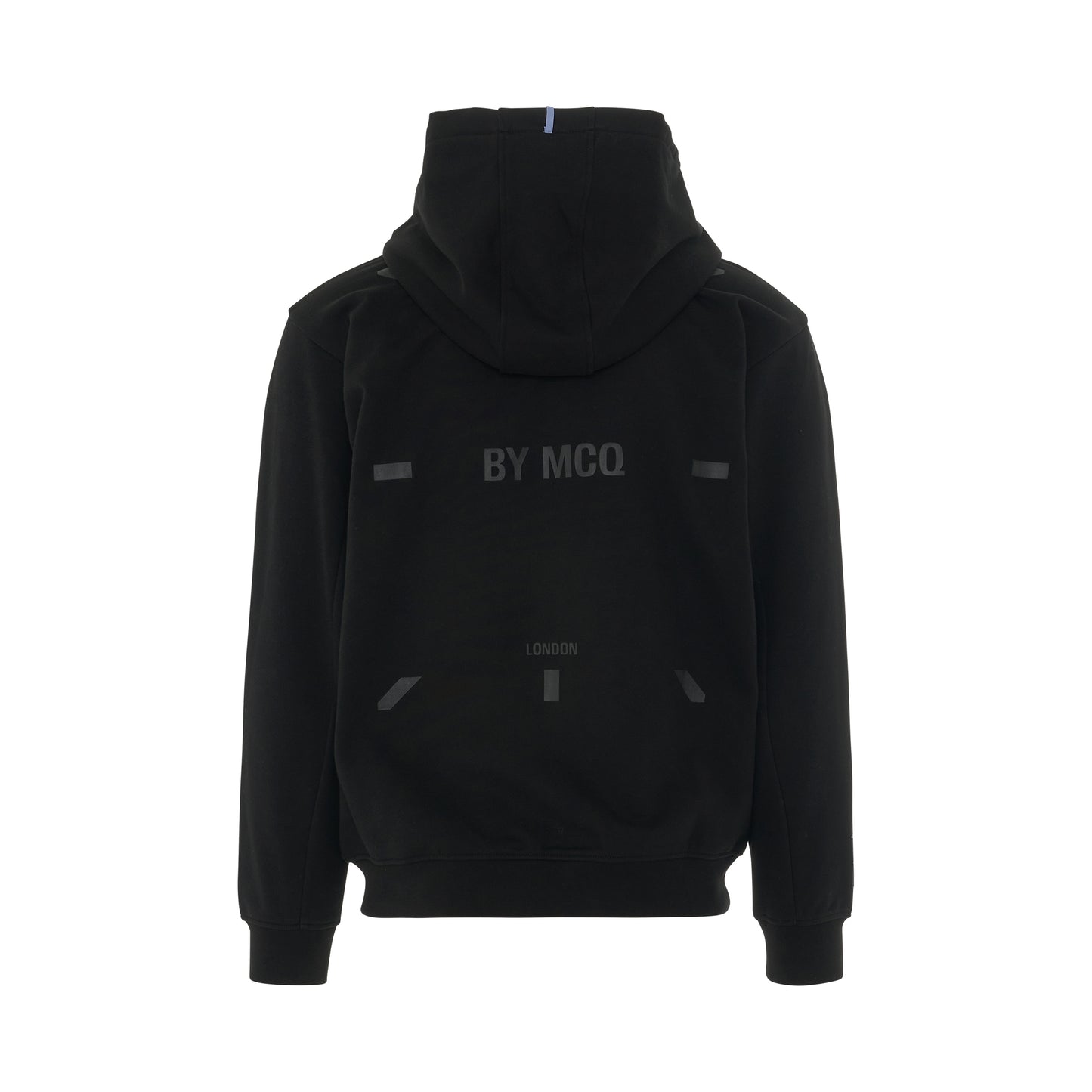 Logo Embroidered Relaxed Zip Hoodie in Black