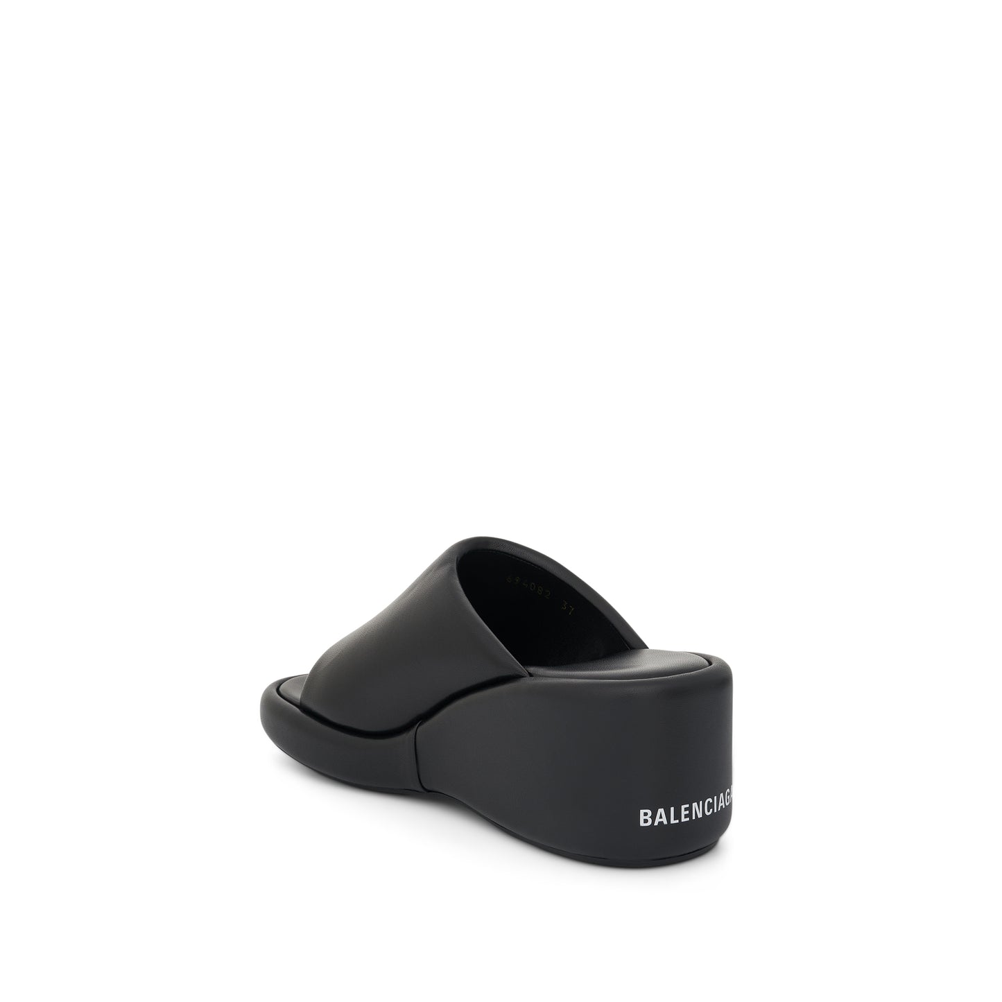 Logo Rise Wedge Sandal in Black/White