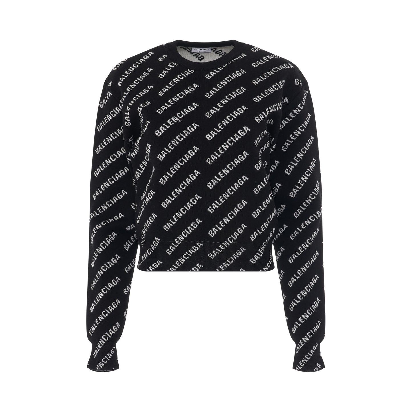 Mini Allover Logo Knit Sweater Black/White