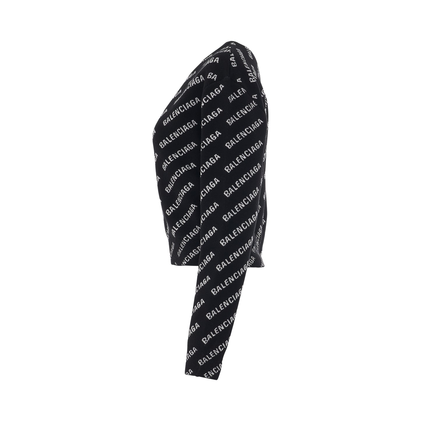 Mini Allover Logo Knit Sweater Black/White