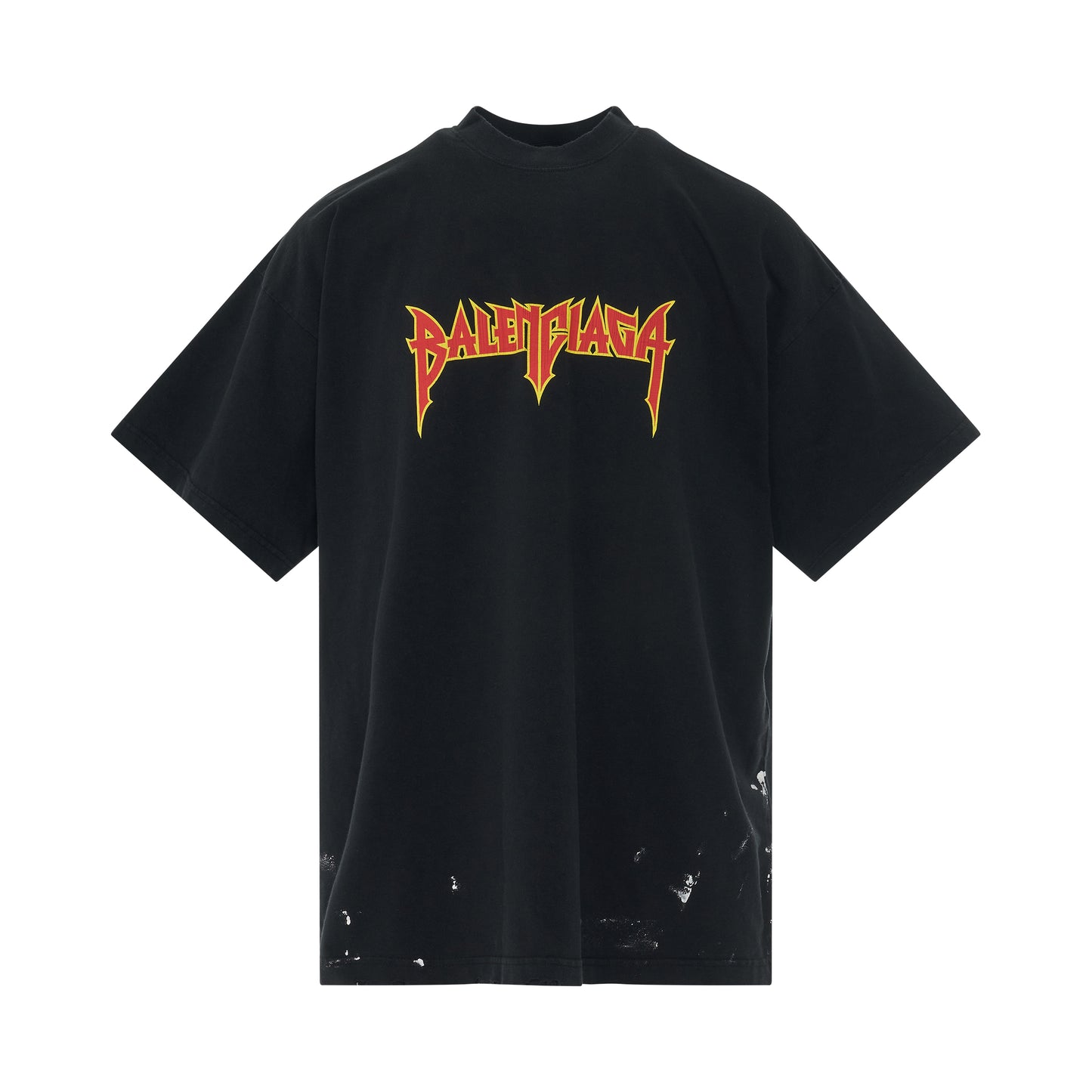 Metal Print Vintage Jersey Oversized T-Shirt in Washed Black