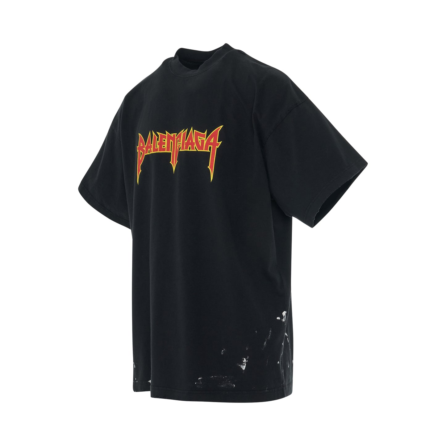 Metal Print Vintage Jersey Oversized T-Shirt in Washed Black