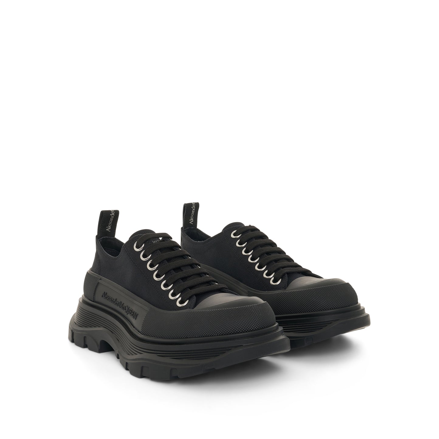 Tread Slick Canvas Lace-Up Shoes in Black