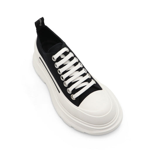 Tread Slick Canvas Lace-Up Shoes in Black/White