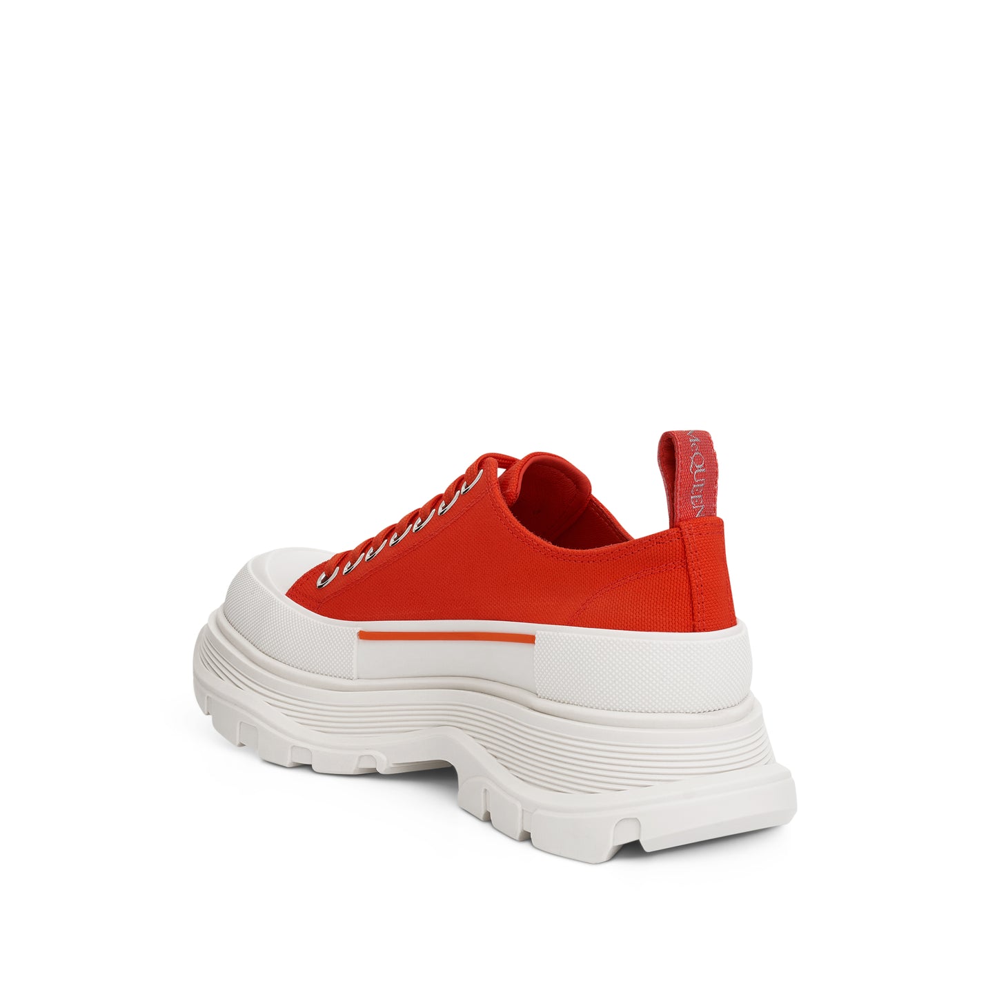 Tread Slick Canvas Lace-Up Shoes in Orange/White