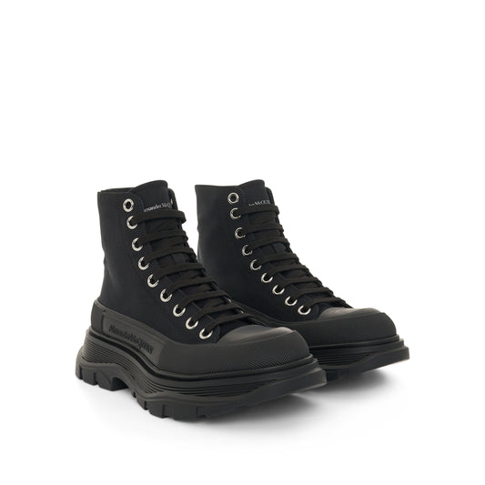 Tread Slick Canvas Lace-Up Boots in Black/Black