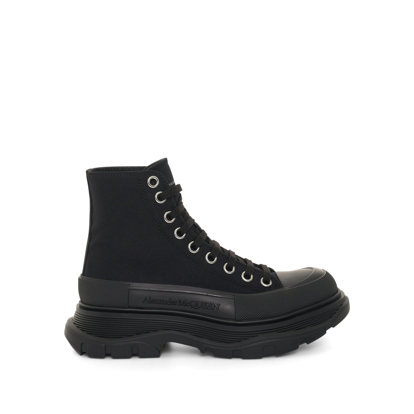 Tread Slick Canvas Lace-Up Boots in Black/Black