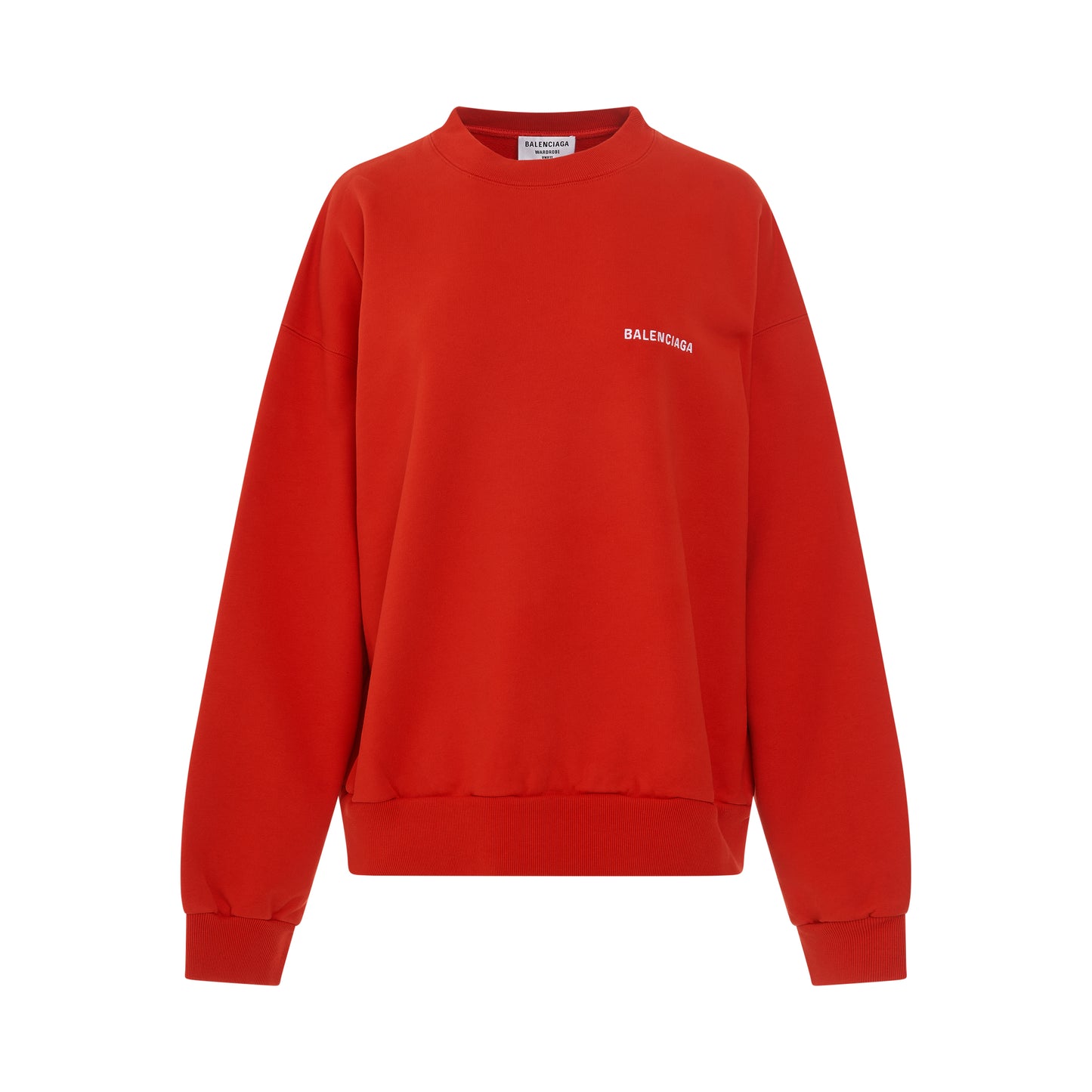 Back Logo Regular Crewneck in Bright Red