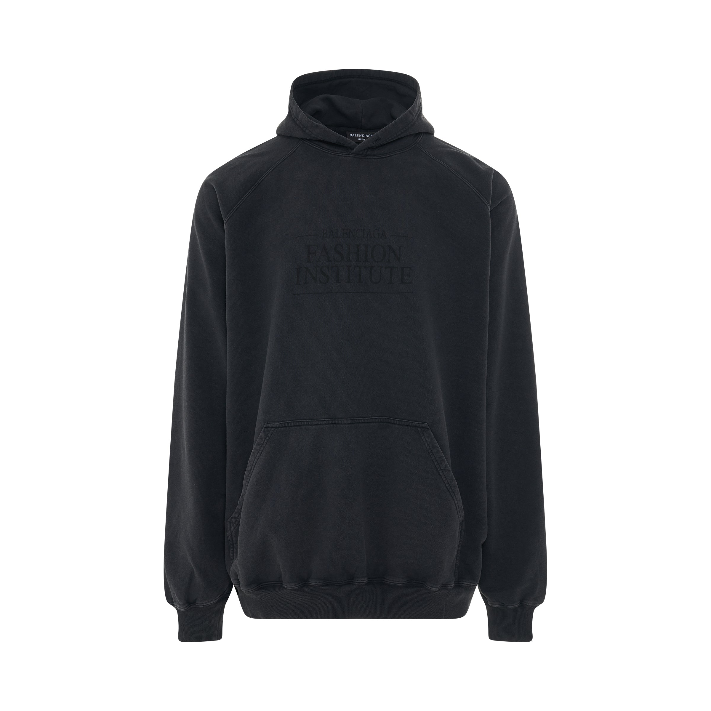 Fashion Institute Oversized Hoodie in Washed Black