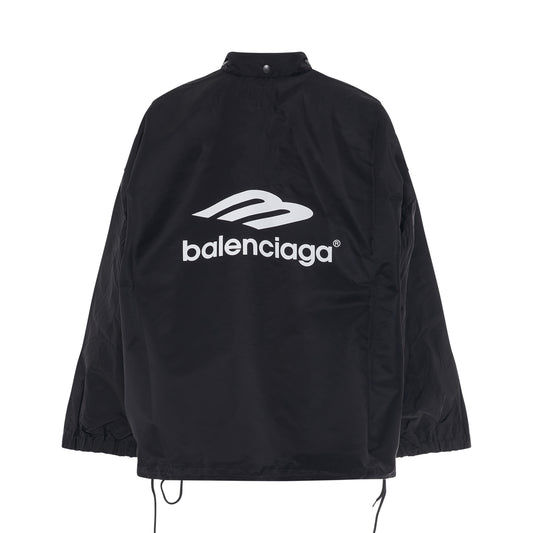 Nylon Bomber Pleated Windbreaker in Black