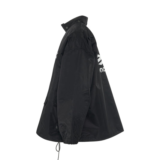 Nylon Pleated Windbreaker in Black