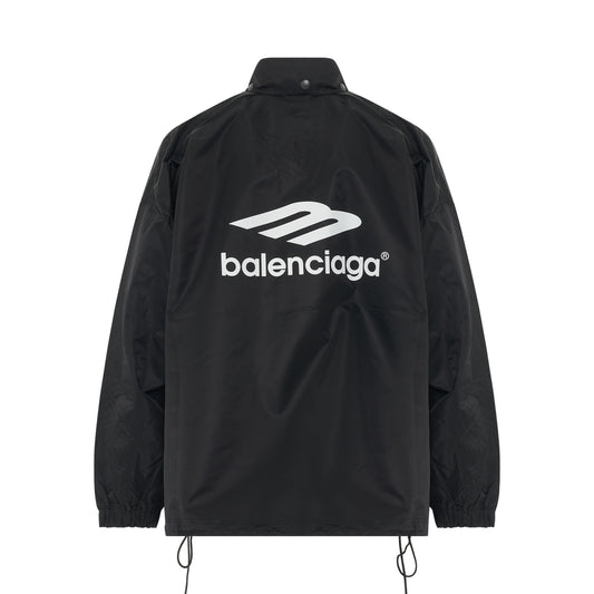 Nylon Pleated Windbreaker in Black