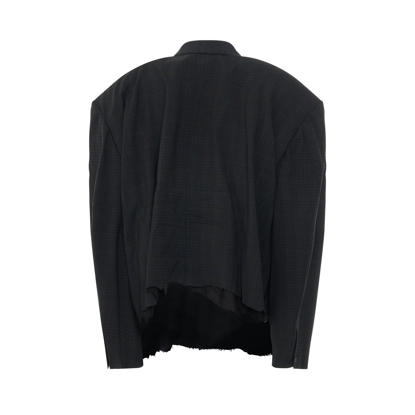 Shadow Check Tailoring Cropped Blazor in Black/Navy