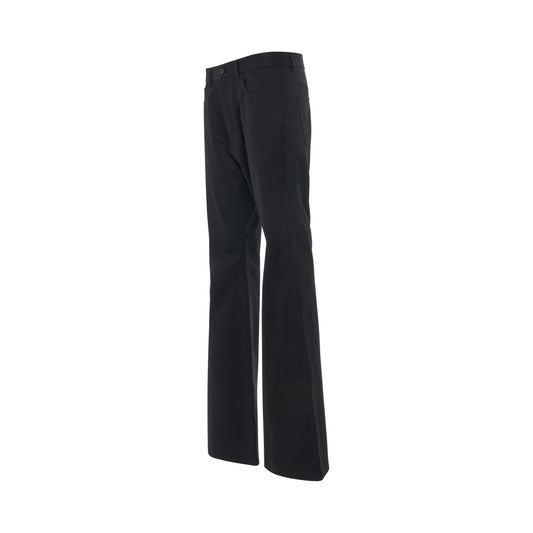 Flared Cotton Drill Pants in Black