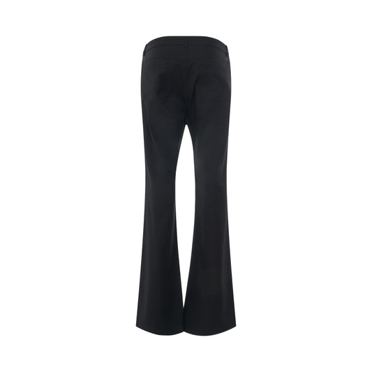 Flared Cotton Drill Pants in Black