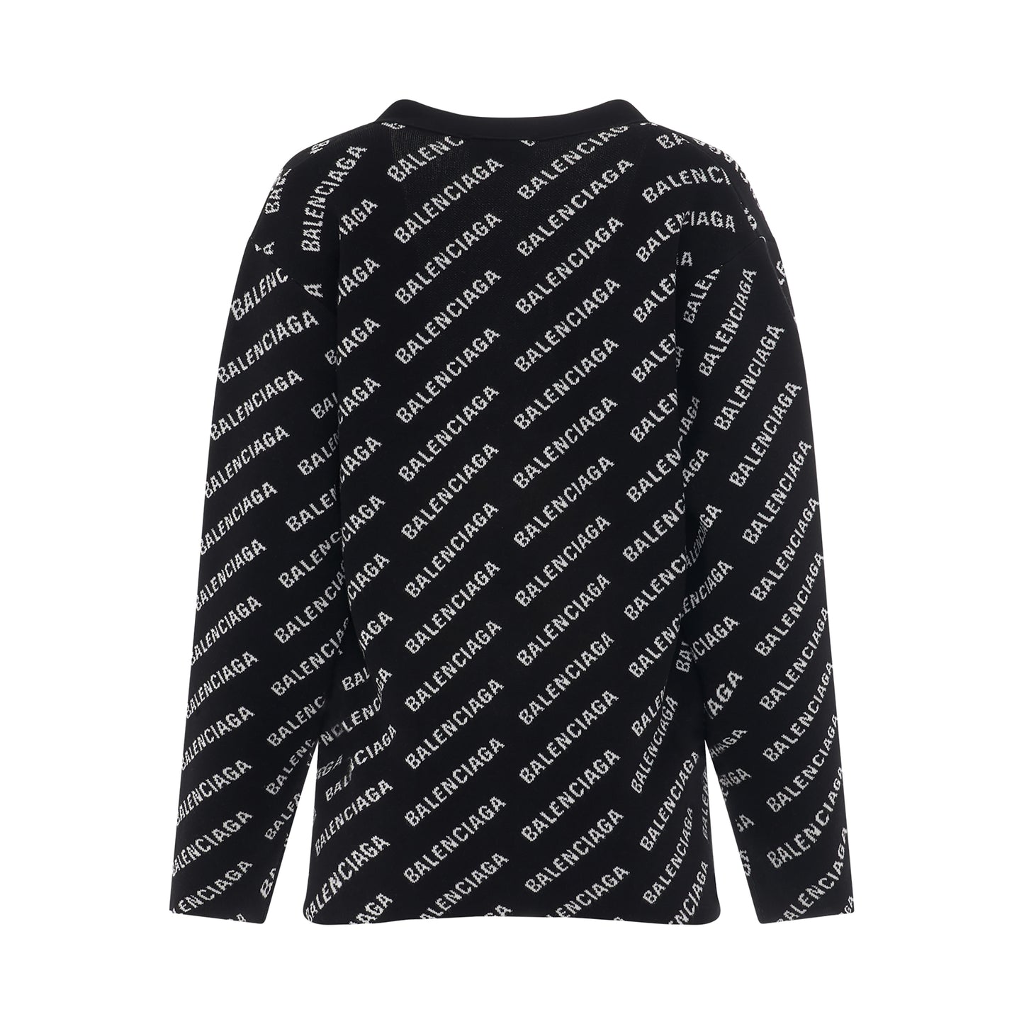 Mini Logo All Over Knit Cardigan in Black/White
