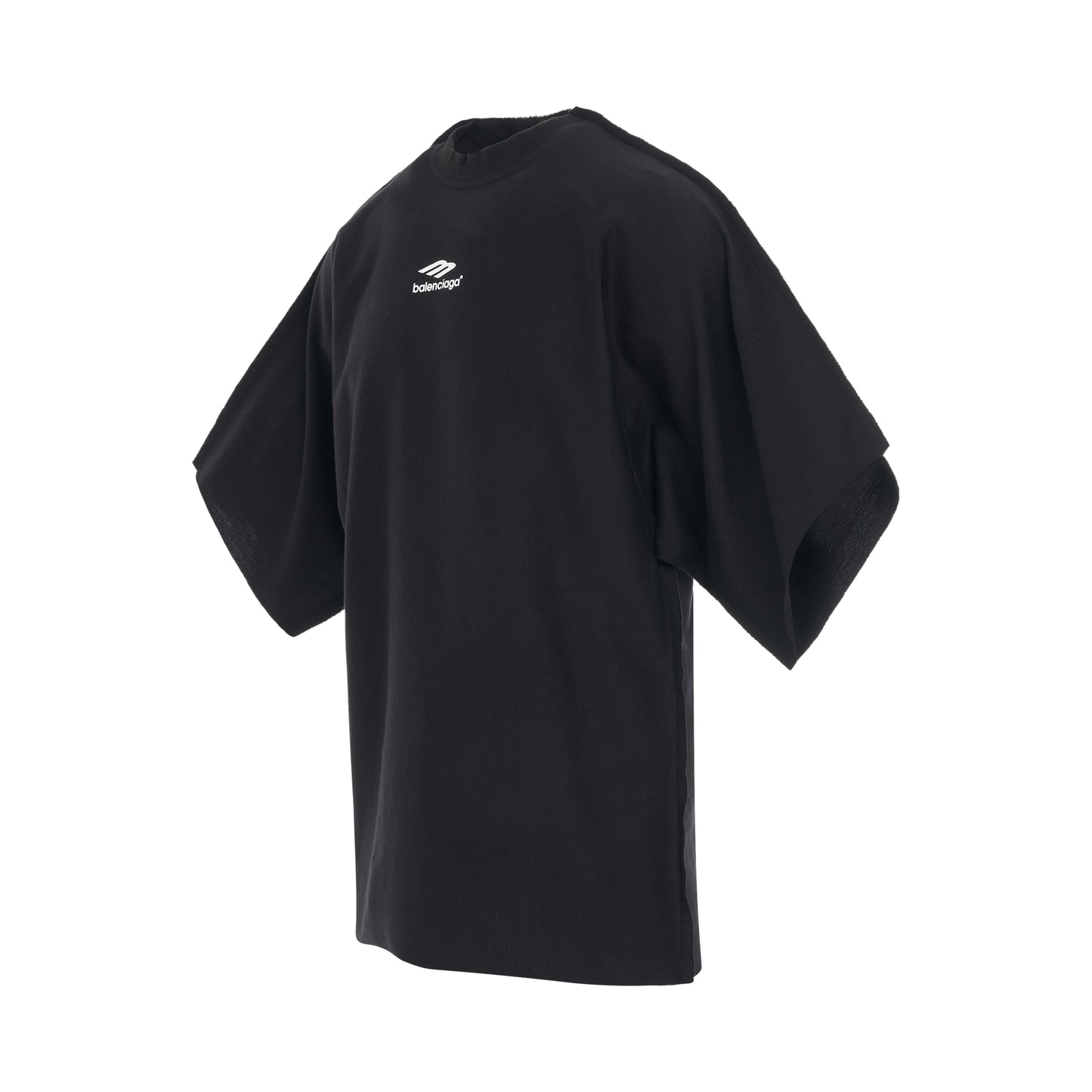 3B Sports Icon Flat Oversized T-Shirt in Black