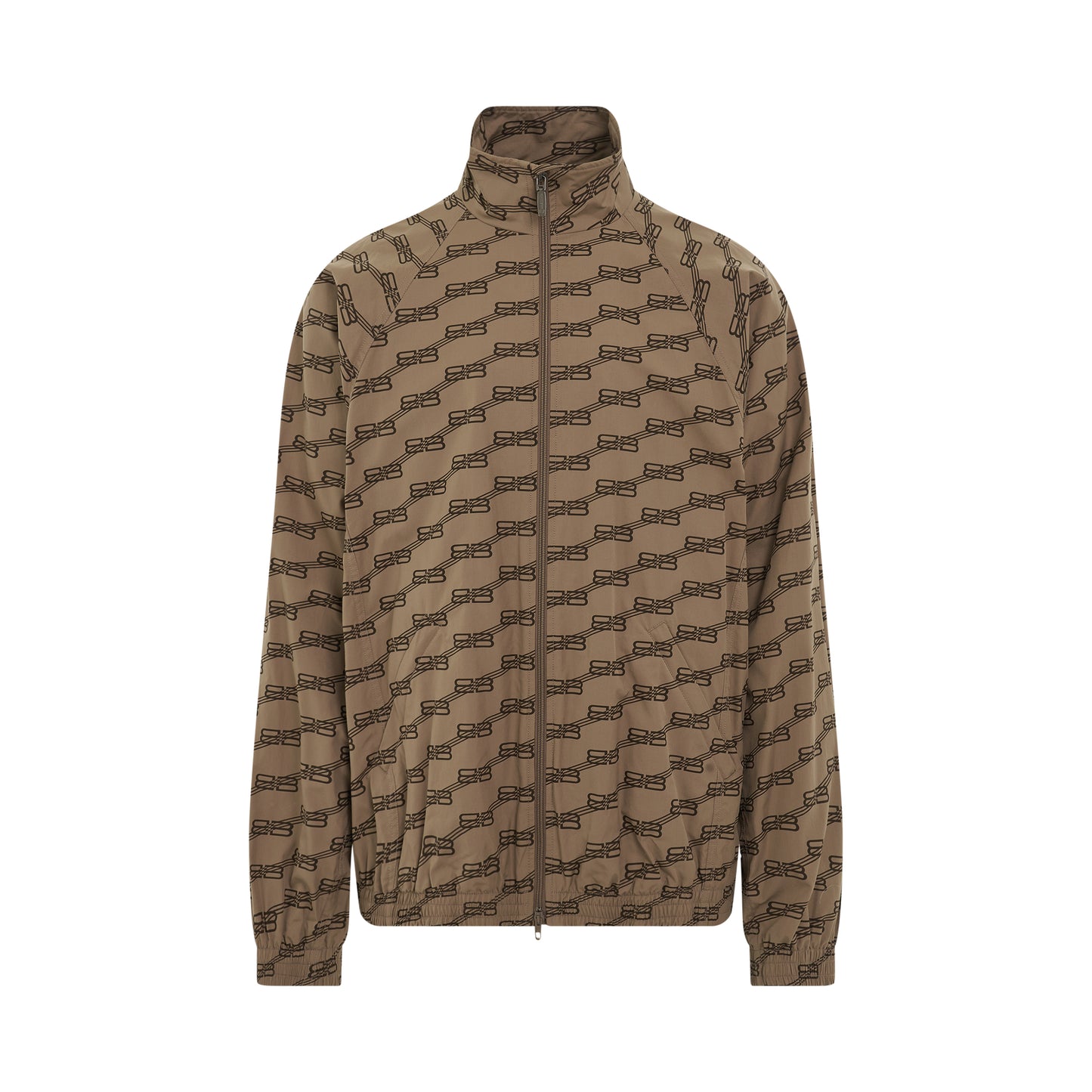 BALENCIAGA BB Monogram Regular Fit Tracksuit Jacket in Beige/Brown