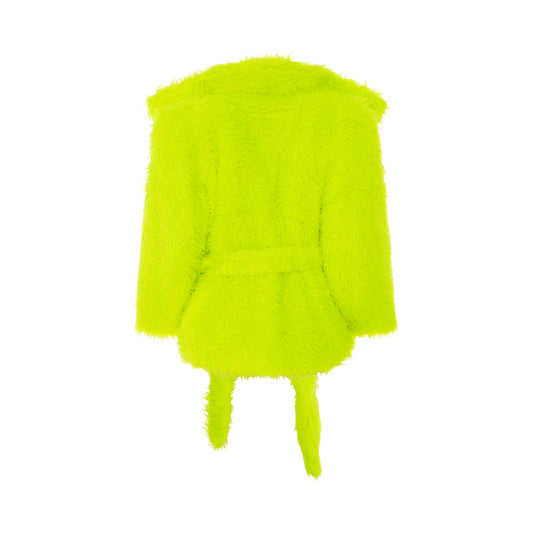 Teddy Sleeve Jacket in Fluo Yellow