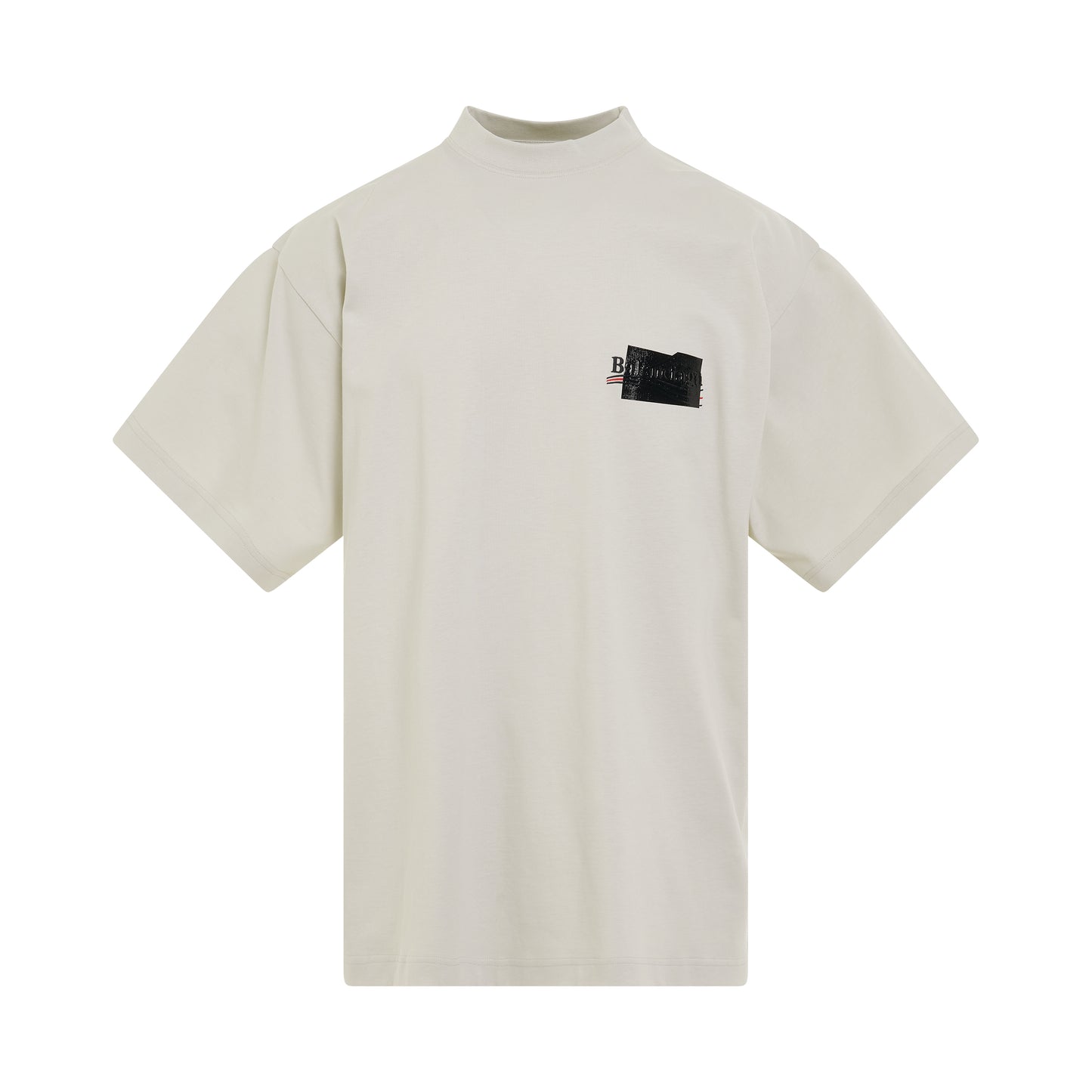 Logo Oversized T-Shirt in Ecru/Black/Red