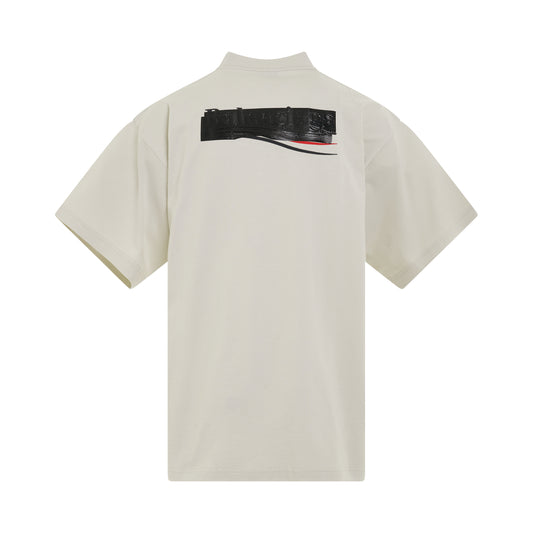 Logo Oversized T-Shirt in Ecru/Black/Red