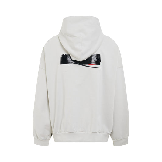 Gaffer Oversized Hoodie in Ecru/Black/Red